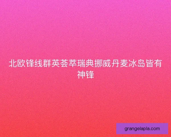 北欧锋线群英荟萃瑞典挪威丹麦冰岛皆有神锋